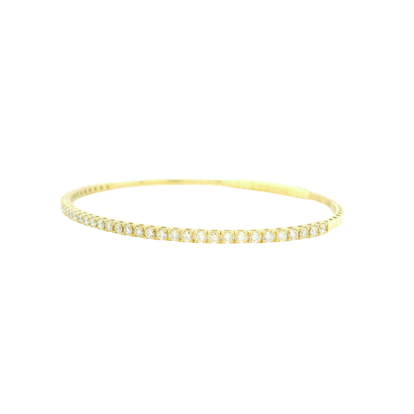 14k Yellow Gold Flexible Diamond Bangle Image 3 Toner Jewelers Overland Park, KS