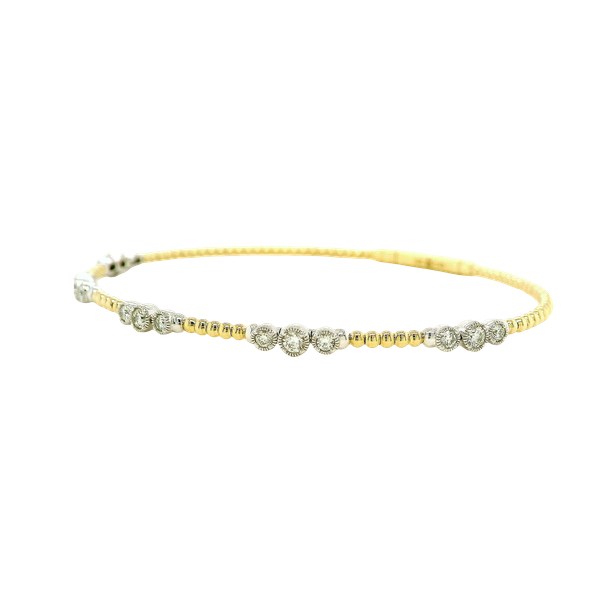 14k Two Tone Flexible Diamond Bangle Image 2 Toner Jewelers Overland Park, KS
