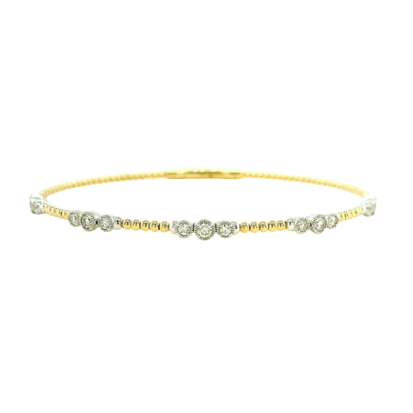 14k Two Tone Flexible Diamond Bangle Toner Jewelers Overland Park, KS