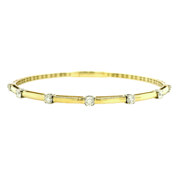 18k Yellow Gold & Platinum Diamond Bangle Toner Jewelers Overland Park, KS