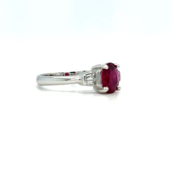 Ruby and 18 Karat White Gold Women's Colored Stone Ring Image 3 Toner Jewelers Overland Park, KS