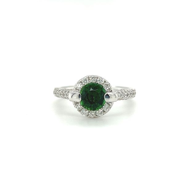 14 Karat White Gold Green Tourmaline & Diamond Ring Toner Jewelers Overland Park, KS