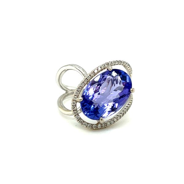 14k White Gold Tanzanite & Diamond Ring Image 3 Toner Jewelers Overland Park, KS