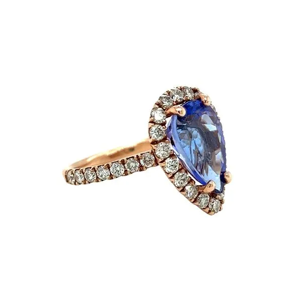 14 Karat Rose Gold Tanzanite and Diamond Halo Ring Image 3 Toner Jewelers Overland Park, KS