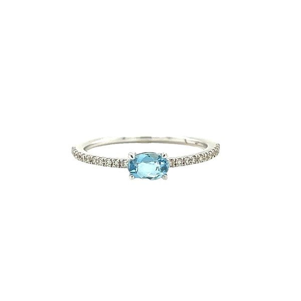 14 Karat White Gold Aquamarine and Diamond Ring Toner Jewelers Overland Park, KS