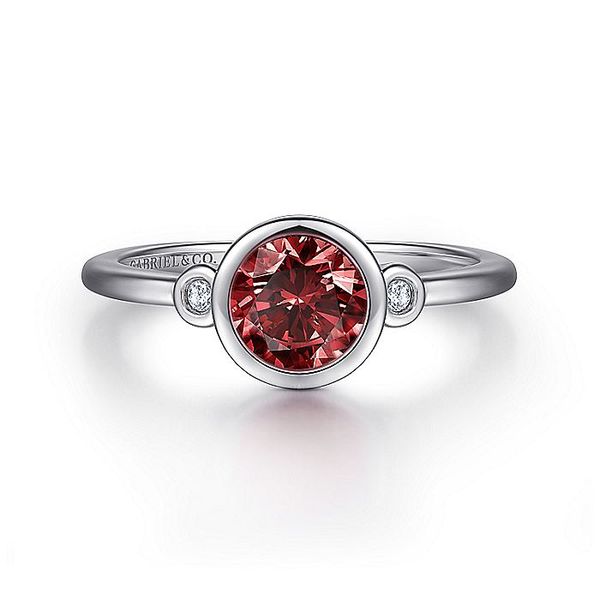 Gabriel & Co. Silver Garnet and Diamond Ring Toner Jewelers Overland Park, KS