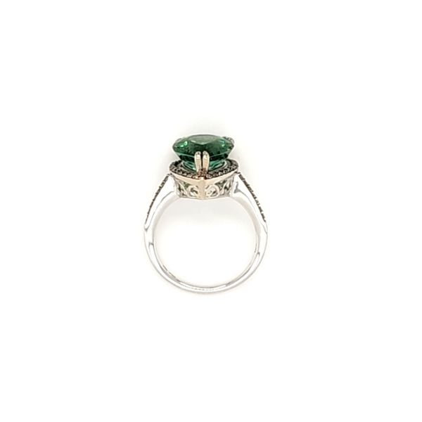 14 Karat Halo White Gold Green Tourmaline and Diamond Ring Image 3 Toner Jewelers Overland Park, KS