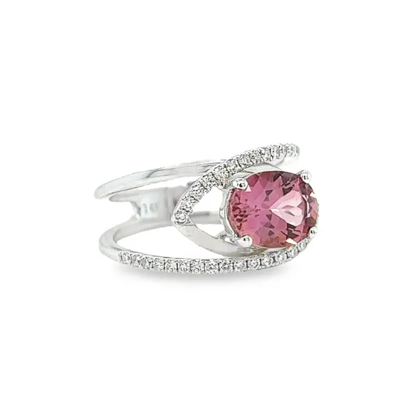 14k White Gold Pink Tourmaline and Diamond Ring Image 2 Toner Jewelers Overland Park, KS