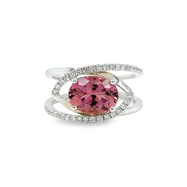 14k White Gold Pink Tourmaline and Diamond Ring Toner Jewelers Overland Park, KS