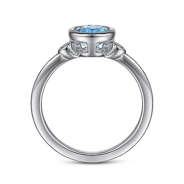 Gabriel & Co. Silver Blue Topaz and Diamond Ring Image 2 Toner Jewelers Overland Park, KS