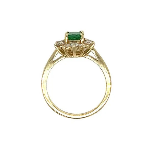 14K Yellow Gold Tsavorite Garnet and Diamond Halo Ring Image 4 Toner Jewelers Overland Park, KS