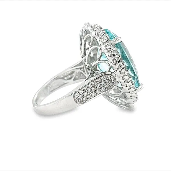 14 Karat White Gold Aquamarine and Diamond Ring Image 4 Toner Jewelers Overland Park, KS