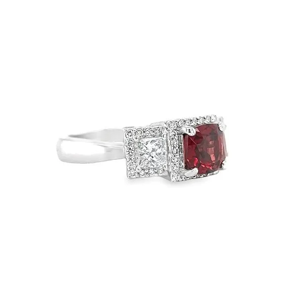 14k White Gold Garnet and Diamond Ring Image 2 Toner Jewelers Overland Park, KS