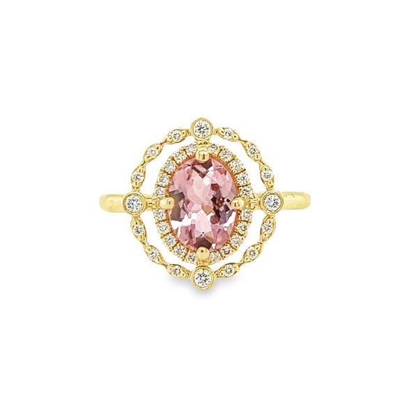 14k Yellow Gold Pink Tourmaline and Diamond Ring Toner Jewelers Overland Park, KS