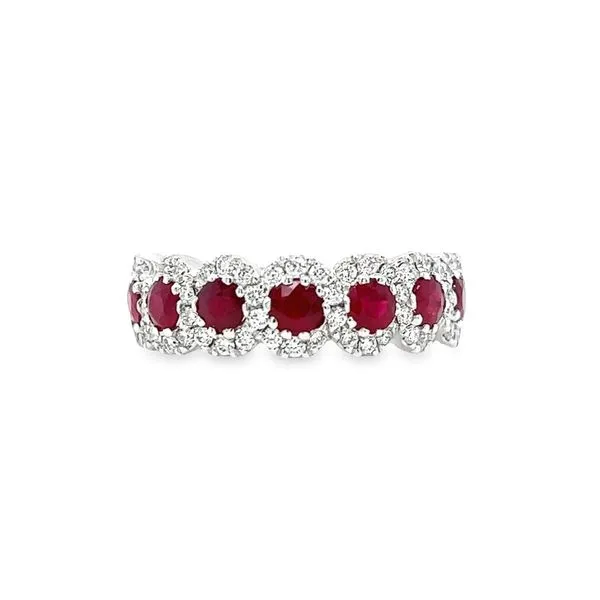 18k White Gold Ruby and Diamond Band Toner Jewelers Overland Park, KS