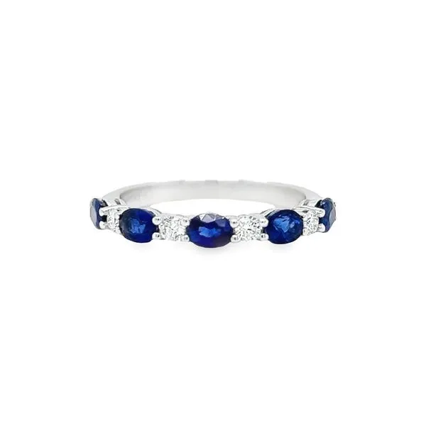 18k White Gold Sapphire and Diamond Band Toner Jewelers Overland Park, KS
