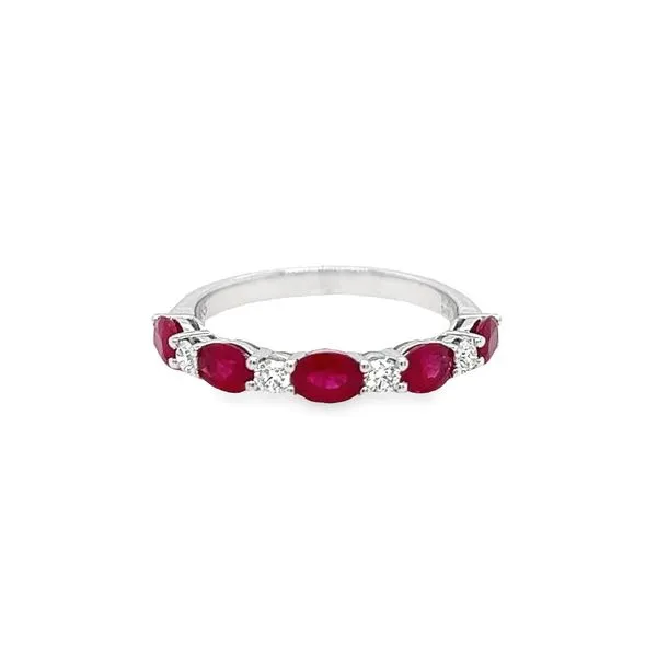14k White Gold Ruby and Diamond Band Toner Jewelers Overland Park, KS
