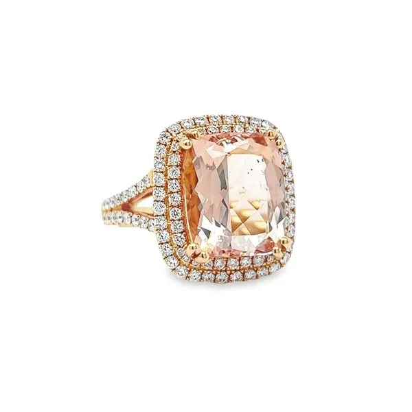 18k Rose Gold Morganite and Diamond Ring Image 2 Toner Jewelers Overland Park, KS