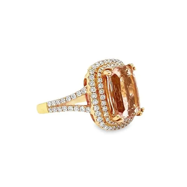 18k Rose Gold Morganite and Diamond Ring Image 3 Toner Jewelers Overland Park, KS