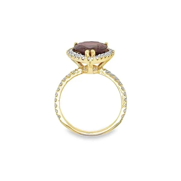 14k Yellow Gold Pink Tourmaline and Diamond Ring Image 3 Toner Jewelers Overland Park, KS