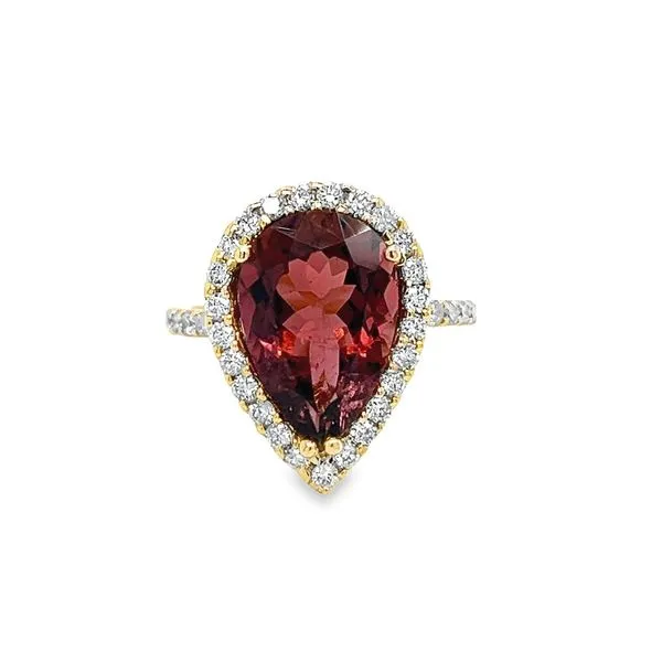 14k Yellow Gold Pink Tourmaline and Diamond Ring Toner Jewelers Overland Park, KS
