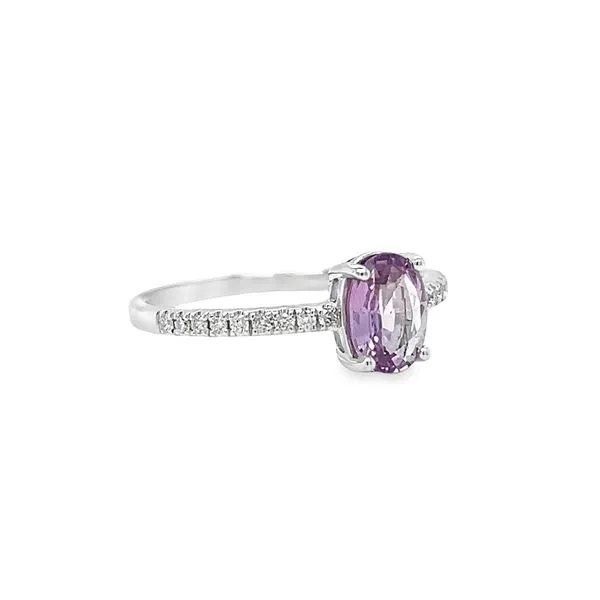 14k White Gold Purple Sapphire and Diamond Ring Image 2 Toner Jewelers Overland Park, KS