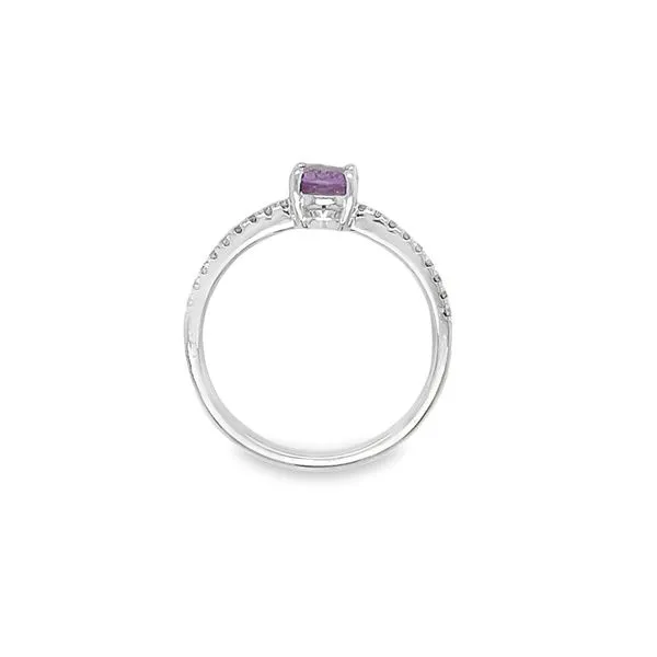 14k White Gold Purple Sapphire and Diamond Ring Image 3 Toner Jewelers Overland Park, KS