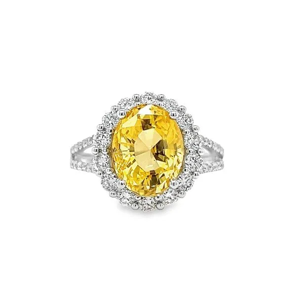 14k White Gold Yellow Sapphire and Diamond Ring Toner Jewelers Overland Park, KS