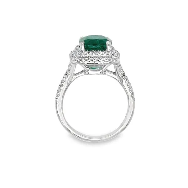 14k White Gold Emerald and Diamond Ring Image 4 Toner Jewelers Overland Park, KS