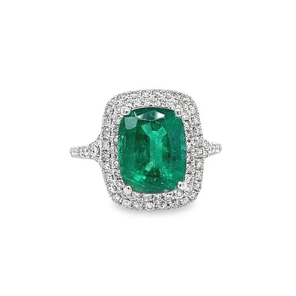 14k White Gold Emerald and Diamond Ring Toner Jewelers Overland Park, KS