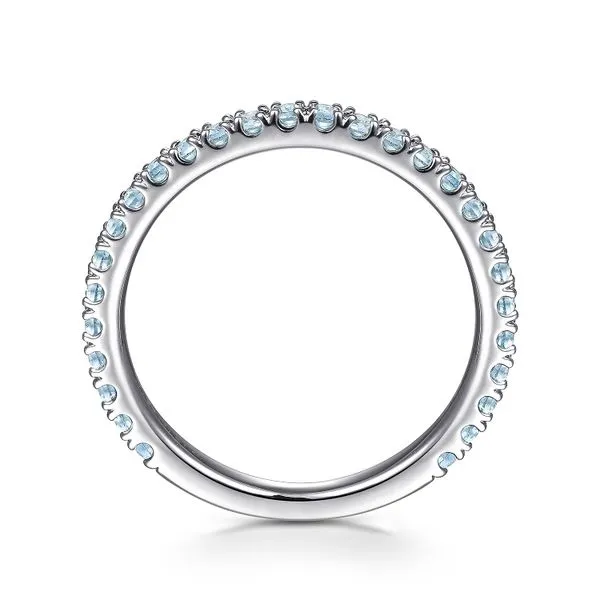 Gabriel & Co. 14K White Gold Blue Topaz Stackable Band Image 3 Toner Jewelers Overland Park, KS