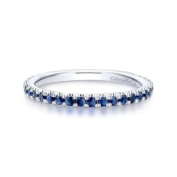 Gabriel & Co.14K White Gold Sapphire Stackable Band Toner Jewelers Overland Park, KS