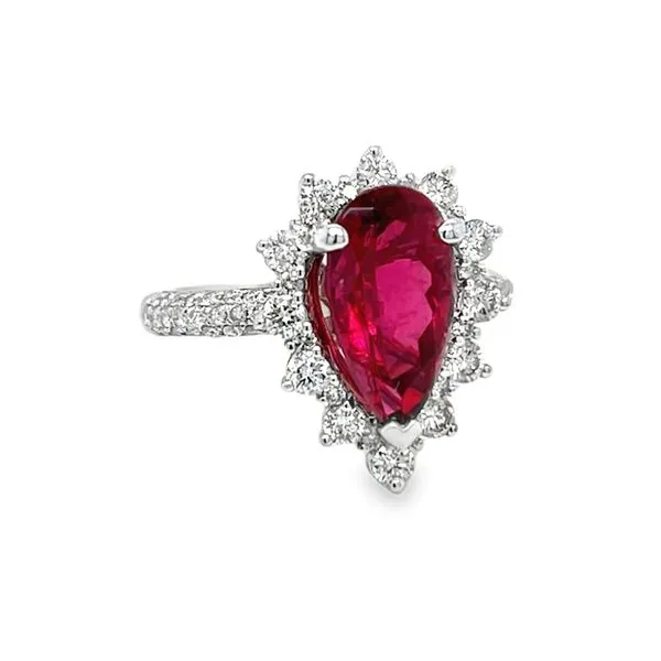 14k White Gold Pink Tourmaline and Diamond Ring Image 2 Toner Jewelers Overland Park, KS