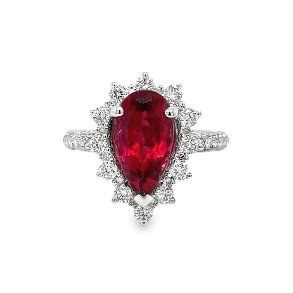 14k White Gold Pink Tourmaline and Diamond Ring Toner Jewelers Overland Park, KS