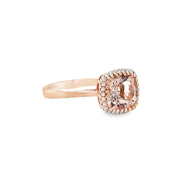 14k Rose Gold Morganite and Diamond Ring Image 2 Toner Jewelers Overland Park, KS