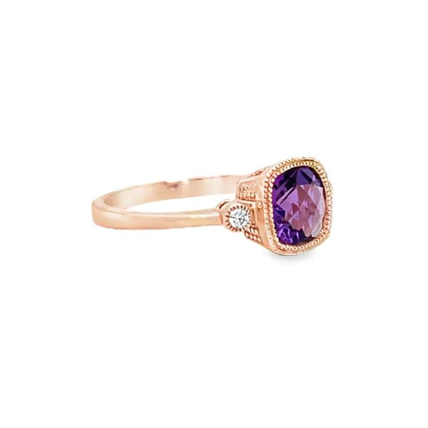 14k Rose Gold Amethyst and Diamond Ring Image 2 Toner Jewelers Overland Park, KS