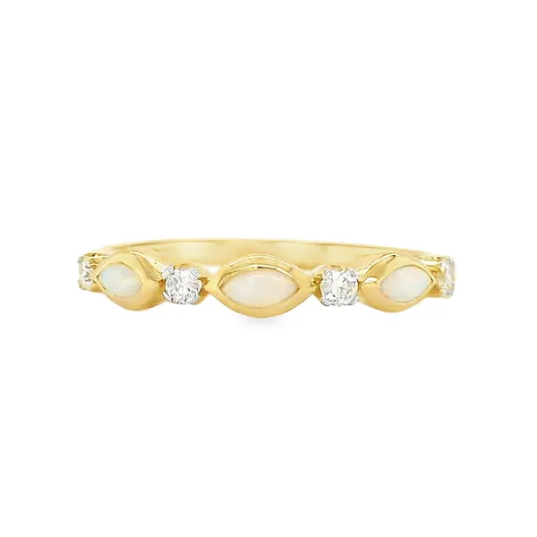 14k Yellow Gold Opal and Diamond Band Toner Jewelers Overland Park, KS