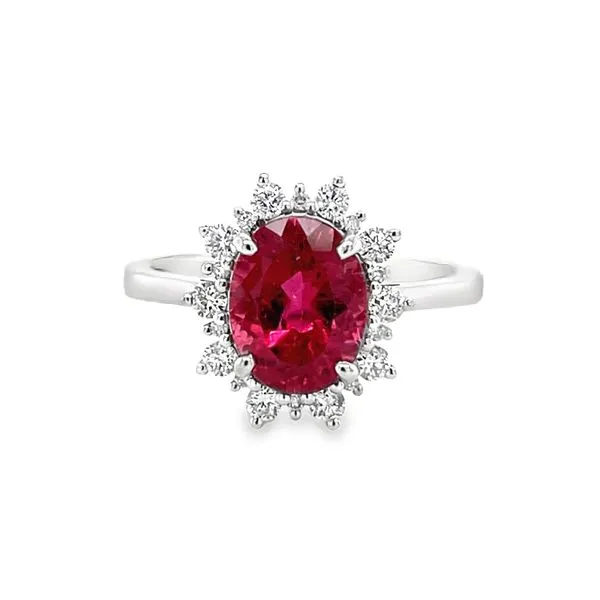 14k White Gold Pink Tourmaline and Diamond Ring Toner Jewelers Overland Park, KS