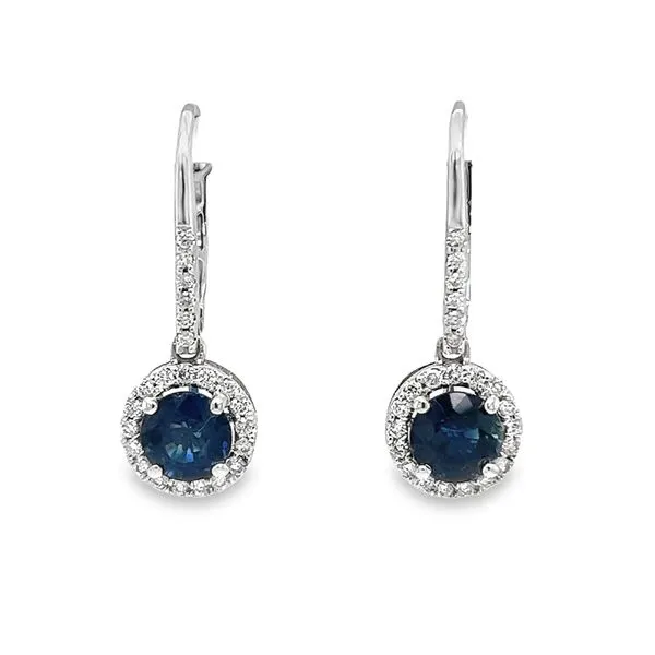 14k White Gold Sapphire and Diamond Earrings Toner Jewelers Overland Park, KS