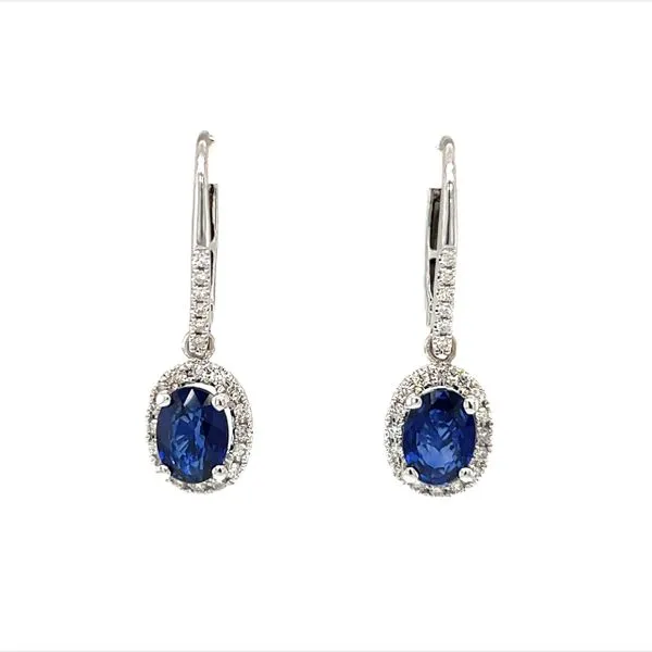 14k White Gold Sapphire and Diamond Earrings Toner Jewelers Overland Park, KS