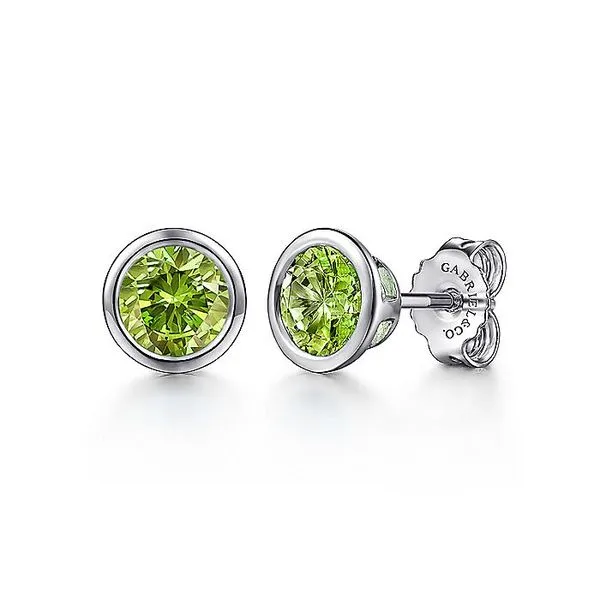 Gabriel & Co. Silver Peridot Stud Earrings Toner Jewelers Overland Park, KS