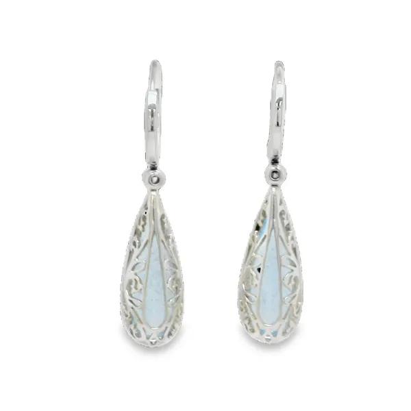 14k White Gold Blue Topaz Dangle Earrings Image 2 Toner Jewelers Overland Park, KS