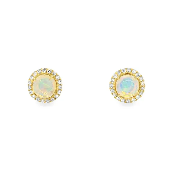 14k Yellow Gold Halo Stud Colored Stone Earrings Set Toner Jewelers Overland Park, KS