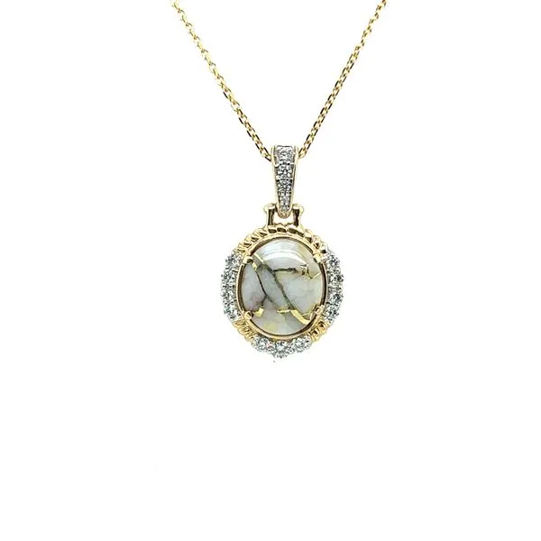 14 Karat Yellow Gold Quartz and Diamond Pendant Toner Jewelers Overland Park, KS