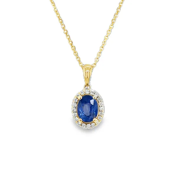 14k Yellow Gold Sapphire and Diamond Necklace Toner Jewelers Overland Park, KS