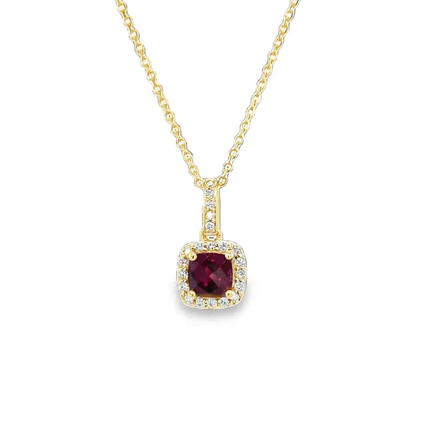14k Yellow Gold Garnet and Diamond Necklace Toner Jewelers Overland Park, KS