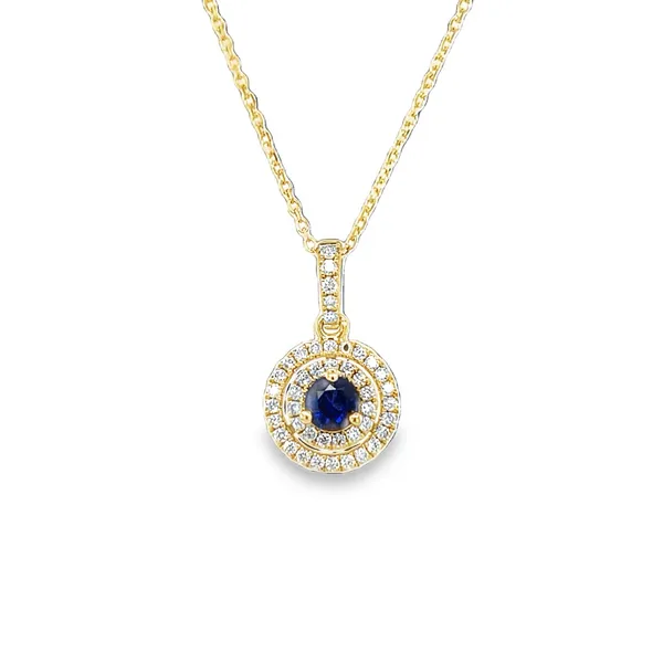14kYellow Gold Sapphire and Diamond Necklace Toner Jewelers Overland Park, KS
