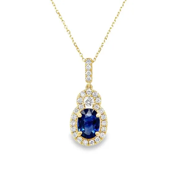 14k Yellow Gold Sapphire and Diamond Necklace Toner Jewelers Overland Park, KS