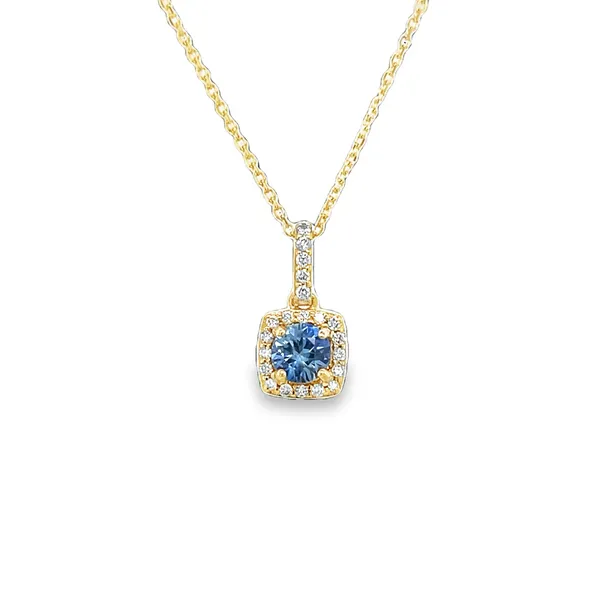 14k Yellow Gold Sapphire and Diamond Necklace Toner Jewelers Overland Park, KS