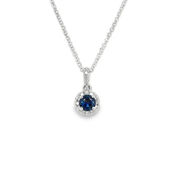 14k White Gold Sapphire and Diamond Necklace Toner Jewelers Overland Park, KS